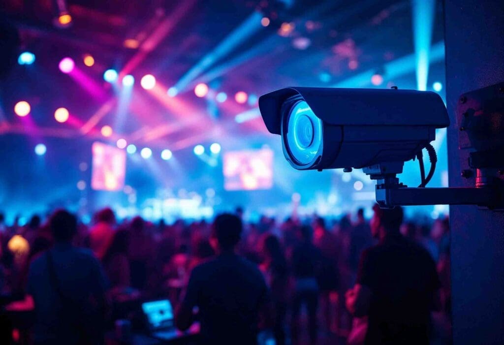 Überwachung und Crowd-Management auf einem Event. Veranstaltungsschutz Berlin